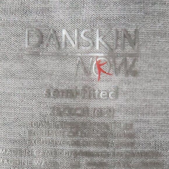 DANSKIN NOW SEMI FITTED DRY MORE GREY TANK TOP WITH PINK DETAIL SIZE XS - Picture 2 of 6